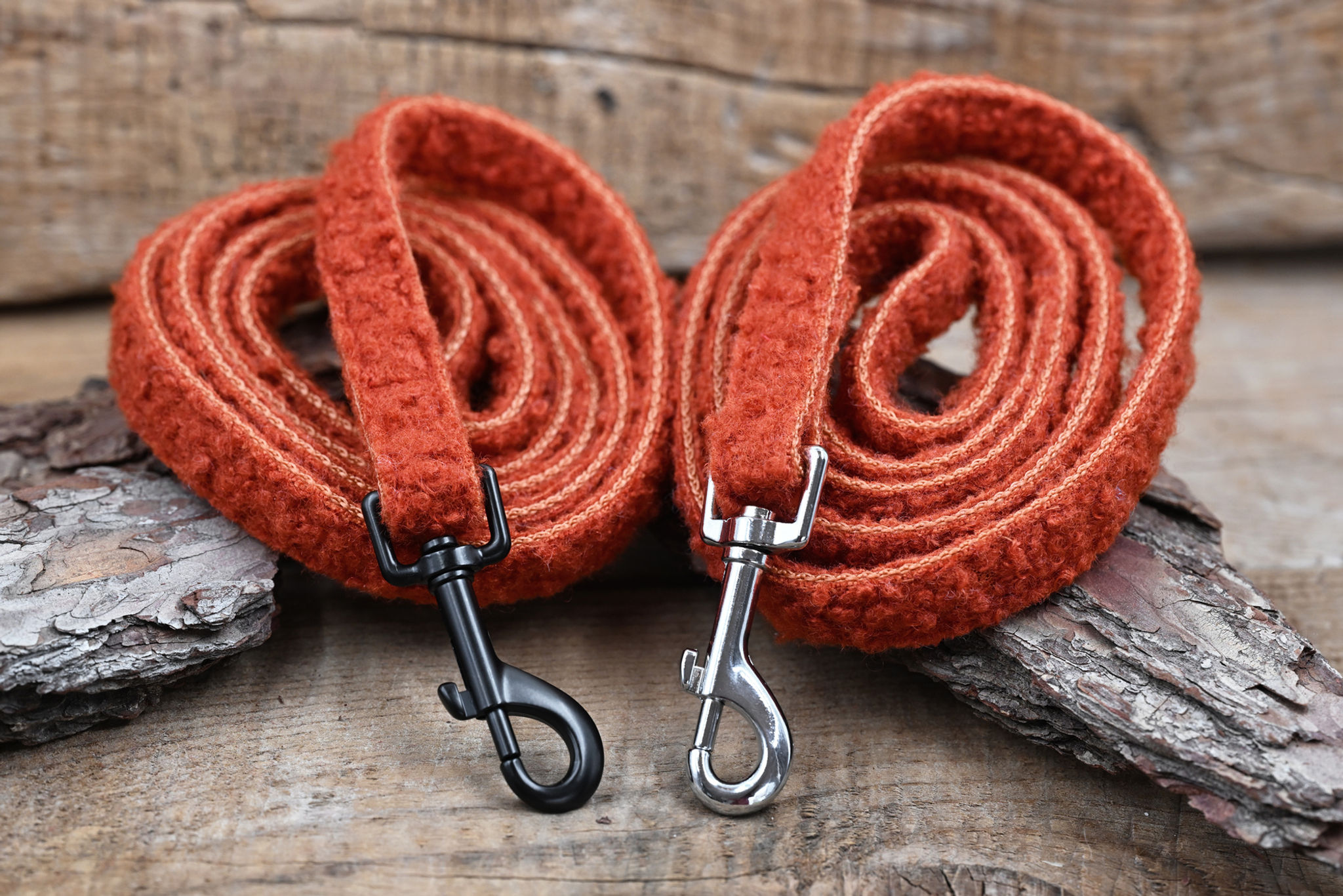 Hundeleine Stoff: ESSENTIAL BOUCLÉ  "terracota"