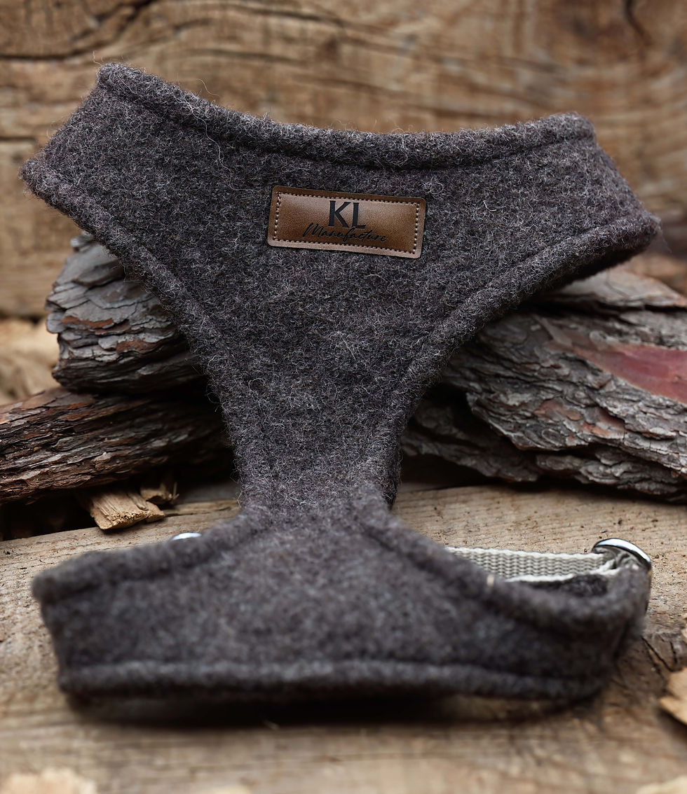 Thumbnail: Dog harness made of fabric: ESSENTIAL Walkloden "taupe"