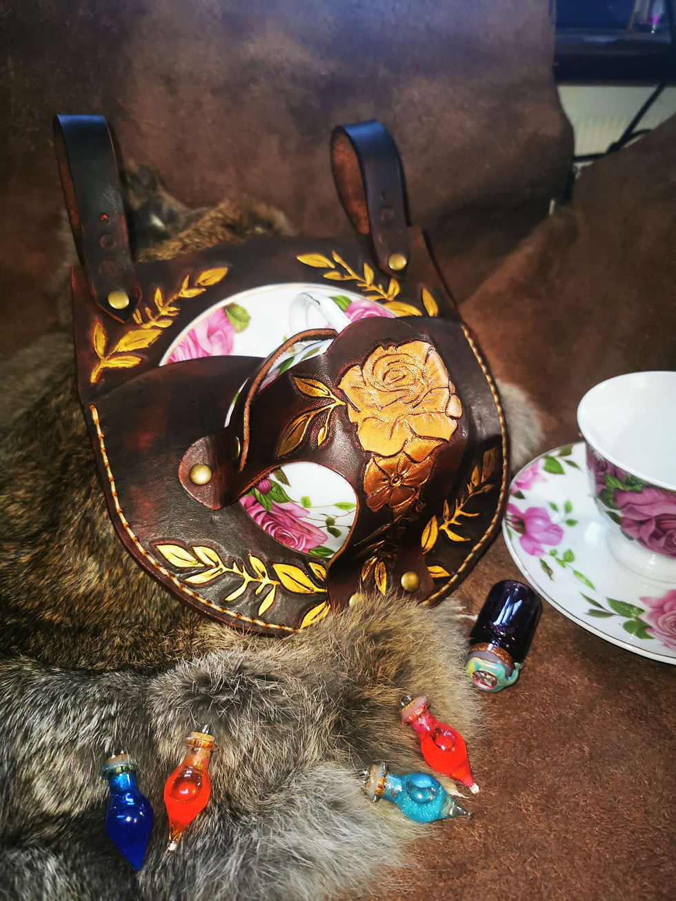 Thumbnail: Afternoon Tea holster with teacup & saucer, belt loops or shoulder strap
