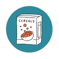 Breakfast cereal donation icon.