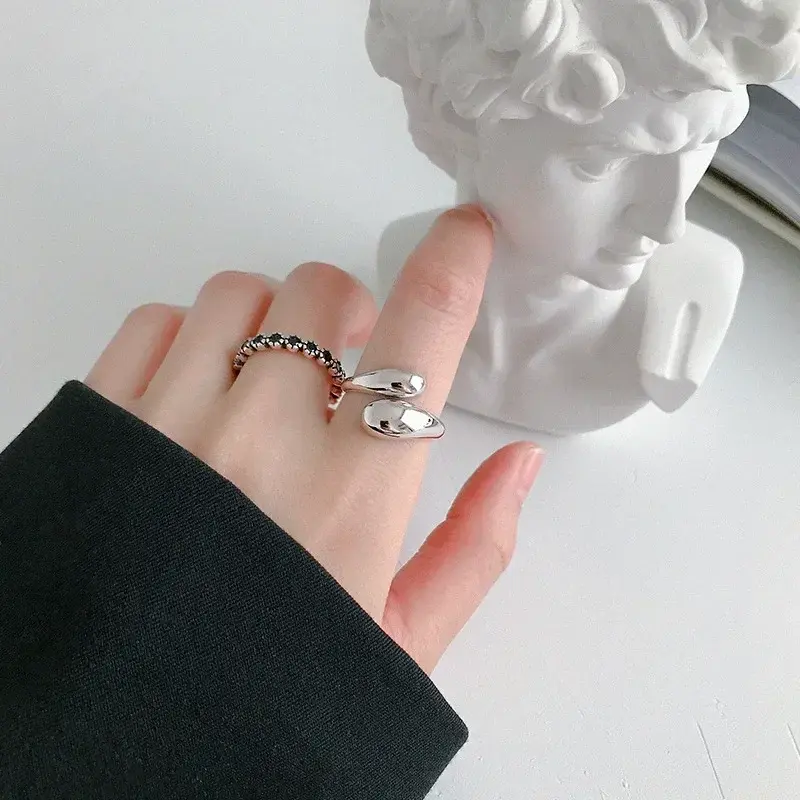 Silver/Gold 18K Smooth Water Drop Rings For Woman