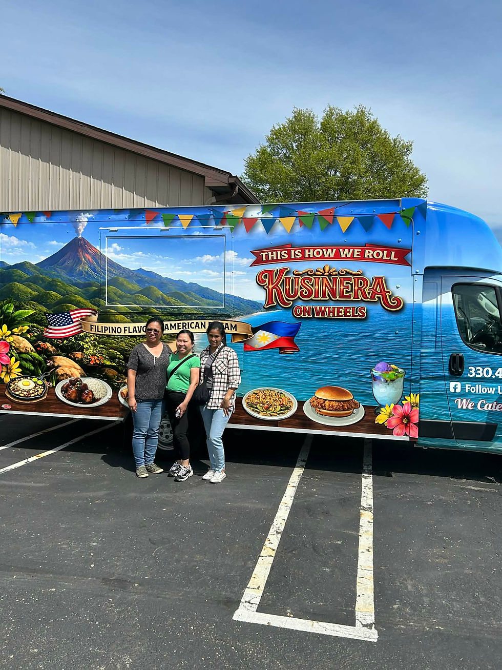 Photo of the Kusinera on Wheels food truck with the owners