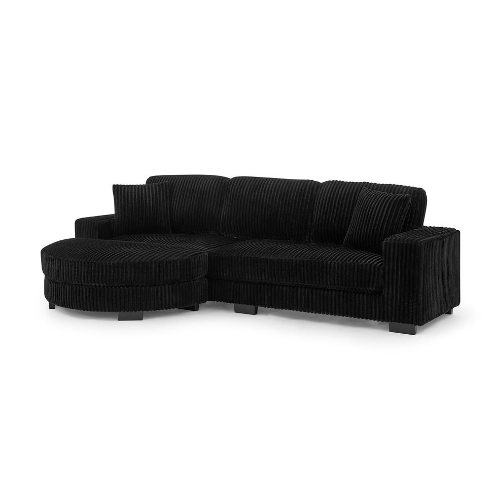 Thumbnail: Corduroy Tufted Upholstered L-Shaped Modular Convertible Sleeper Sectional Sofa