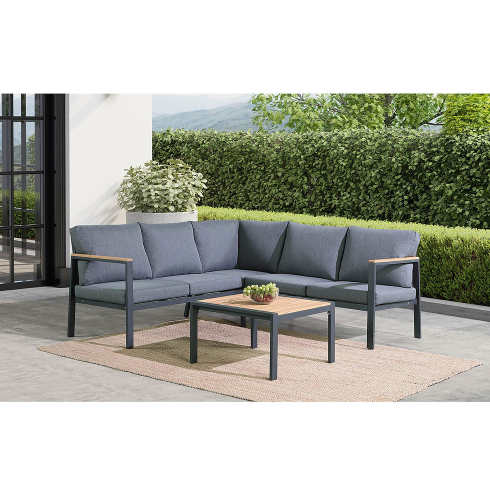 Thumbnail: HIGOLD Rossio Outdoor 4 Piece Sectional Sofa,Matte Charcoal Aluminum Frame