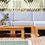 Thumbnail: Outdoor Backyard Patio Wood 5-Piece Sectional Sofa Seating Group Set