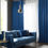 Thumbnail: Hansure Blan velvet curtain drapery blue