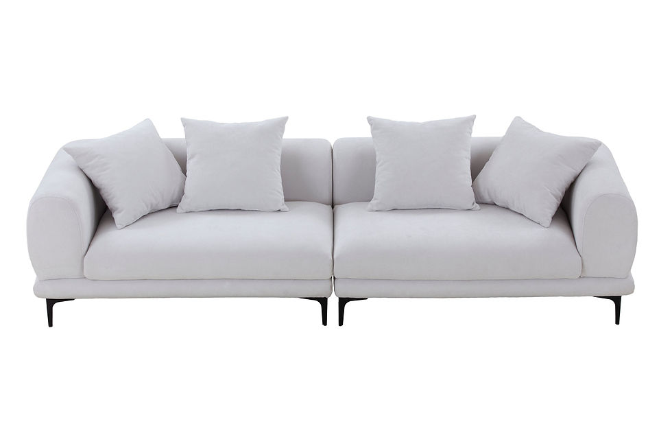 Thumbnail: Mid-Century Modern Sofa Couch 4-Seater Fabric Sofa for Livingroom