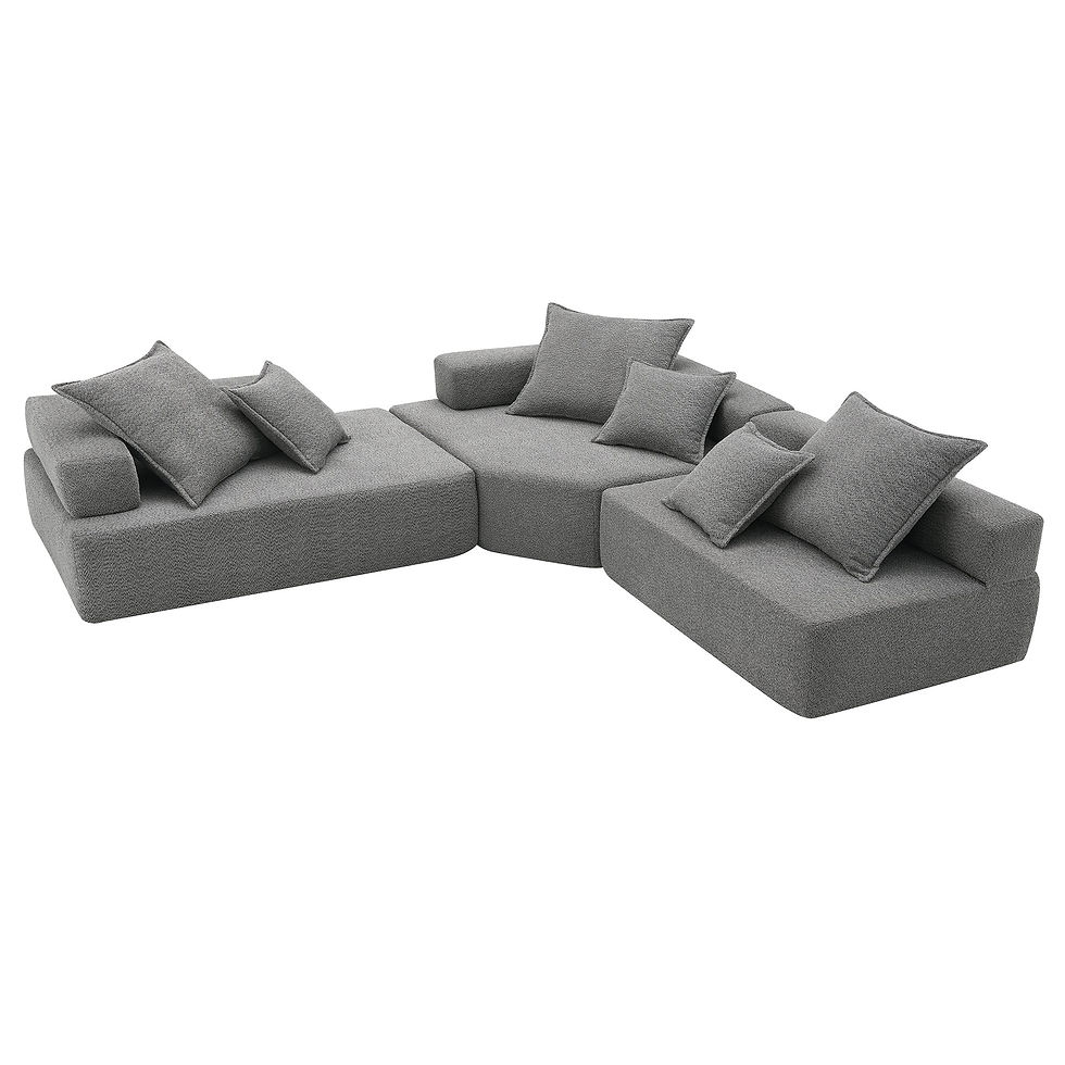 Thumbnail: Oversized Modular L Shaped Sectional Sofa,Luxury Boucle Floor Couch Set