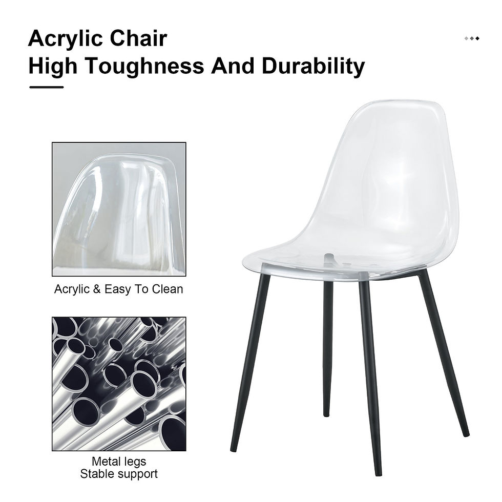 Thumbnail: Transparent Dining Chair – Modern Clear Plastic Armless Chair