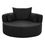 Thumbnail: 360° Swivel Accent Barrel Chair, Black Chenille, 56.3x56.3x36.5 Inches