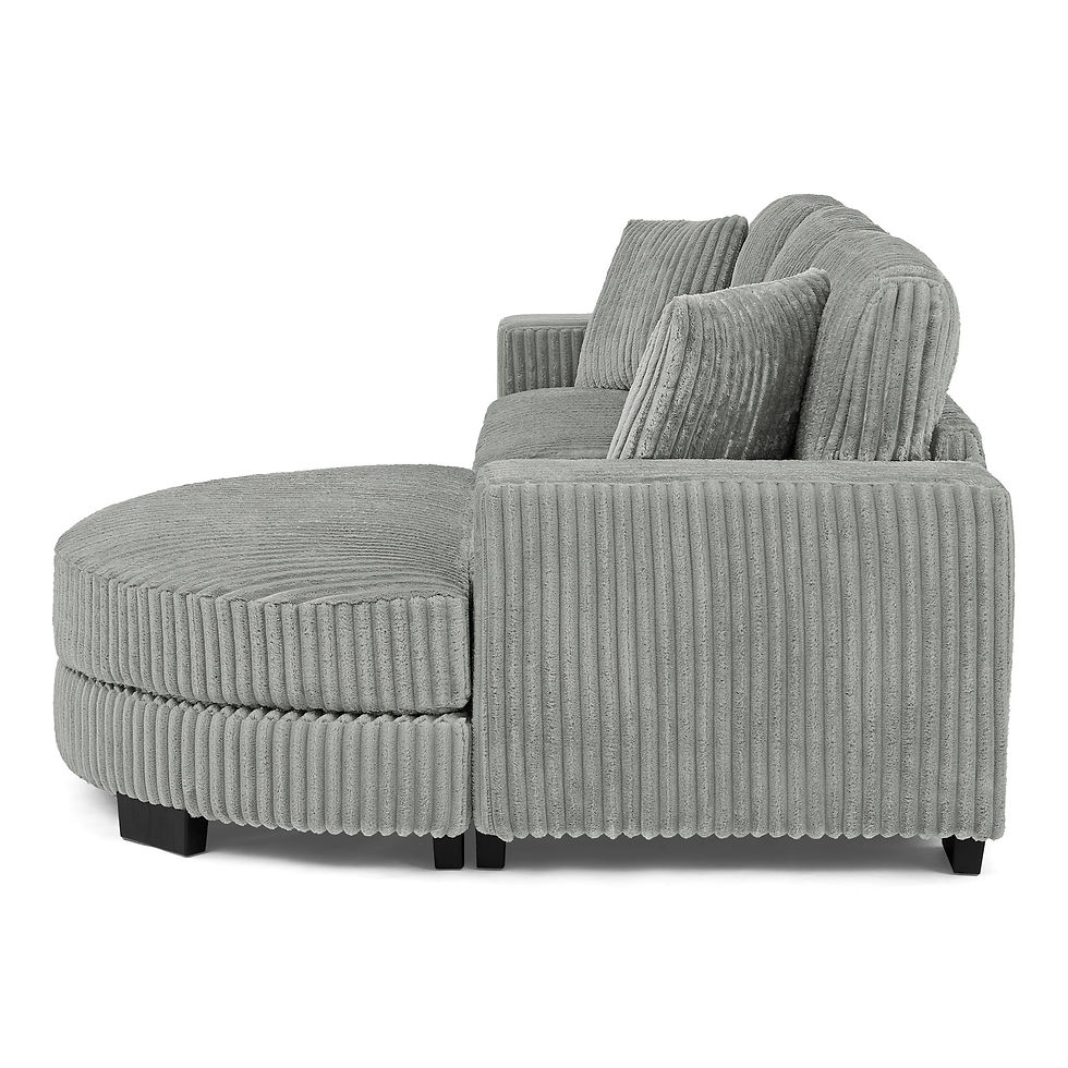 Thumbnail: Corduroy Tufted Upholstered L-Shaped Modular Convertible Sleeper Sectional Sofa
