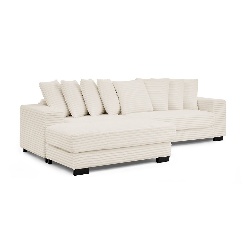 Thumbnail: Corduroy Tufted Upholstered L-Shaped Modular Convertible Sleeper Sectional Sofa