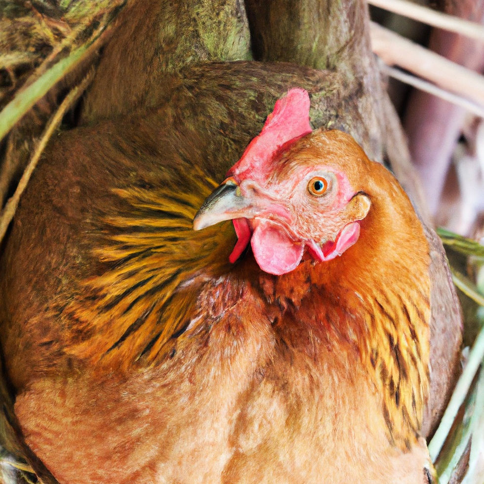 A hen on her nest