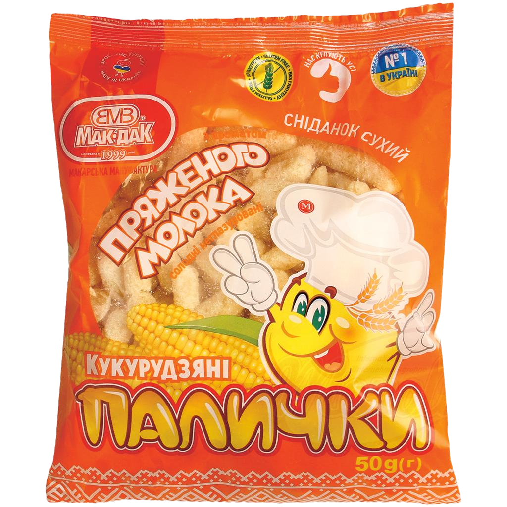 MAK-DAK Кукурудзяні палички зі смаком топленого молока