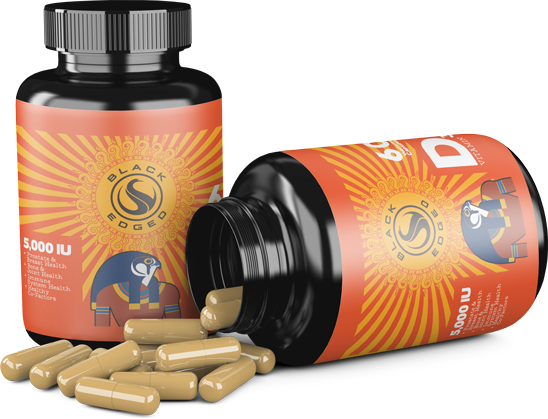 Black Edged Vitamin D Supplements
