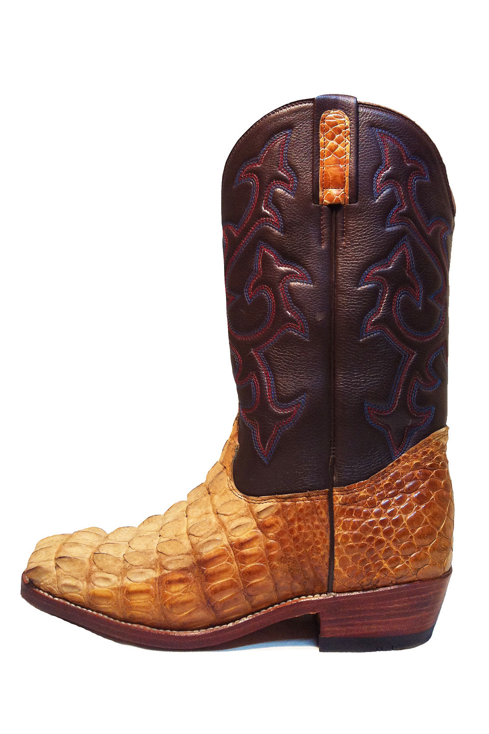 Thumbnail: Crocodile mixed Cow Skin Cowboy Western Boot side view