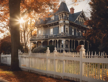 breathtaking fence near Victorian home,