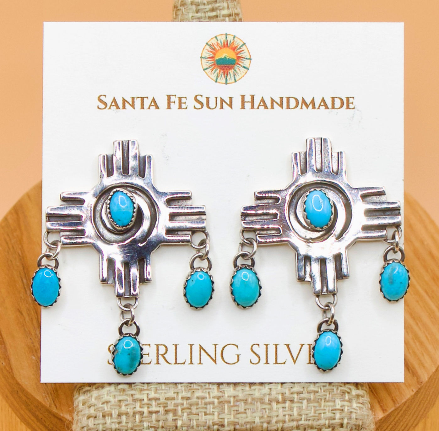 Sterling Silver Zia with Turquoise Raindrops