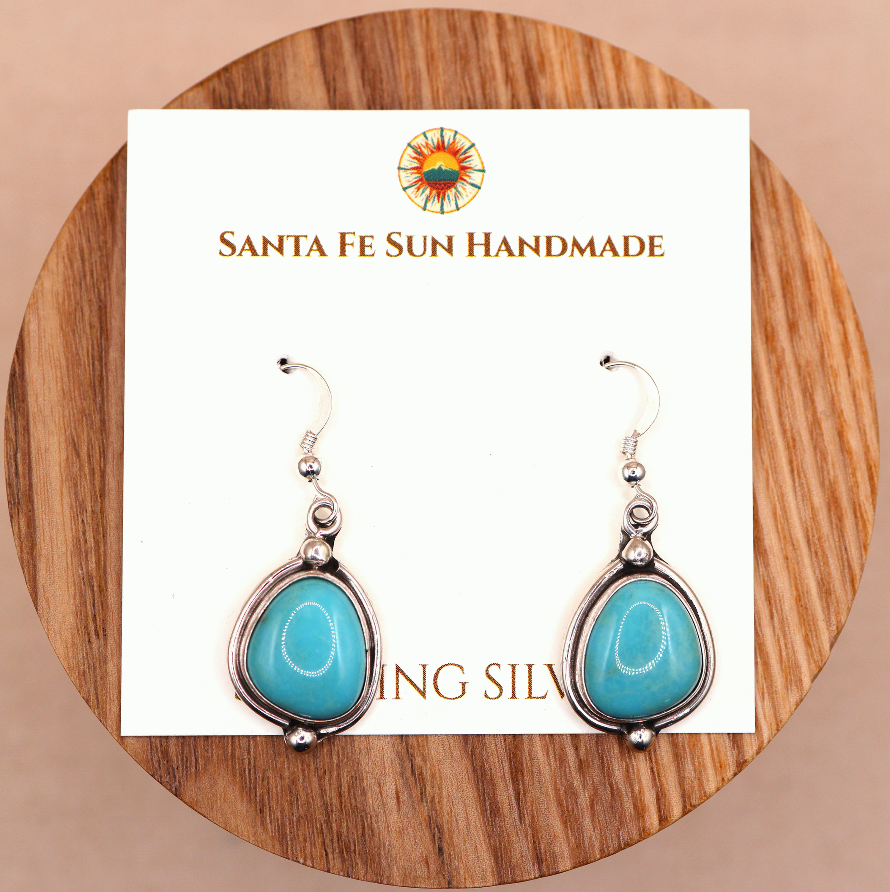 Sterling Silver and Turquoise Riangle Drop Earrings