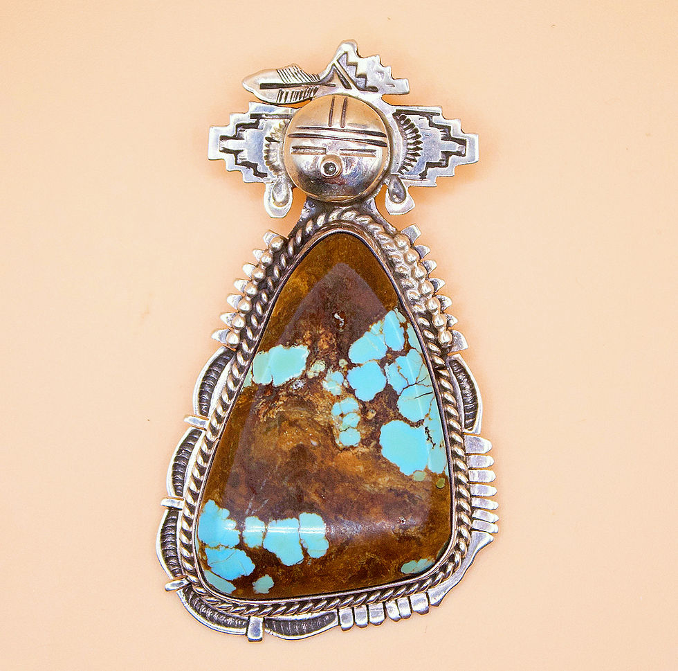 Thumbnail: Sterling Silver and No 8 Turquoise Kachina Pendant