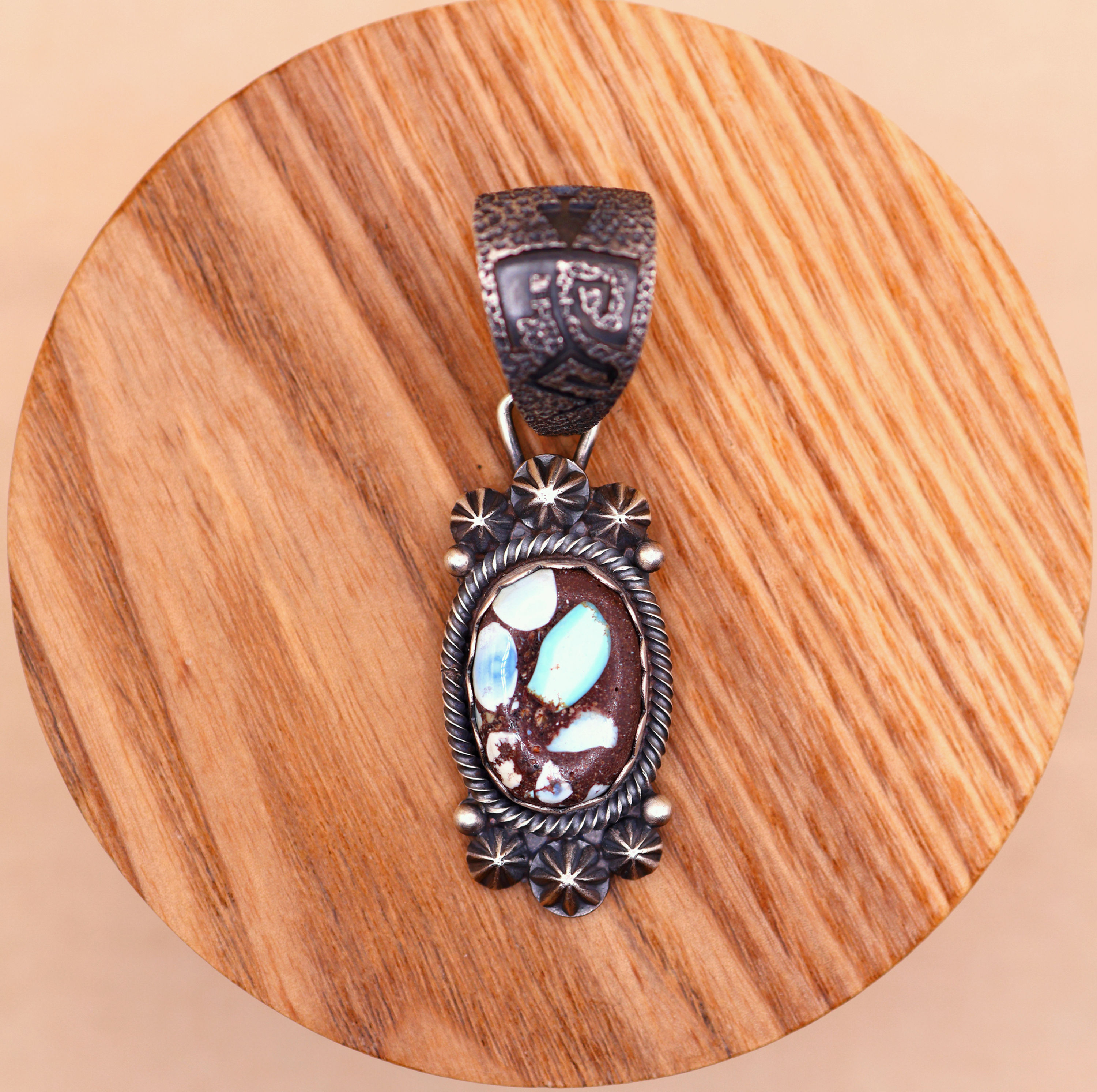 Sterling Silver and Golden Hills Turquoise Pendant
