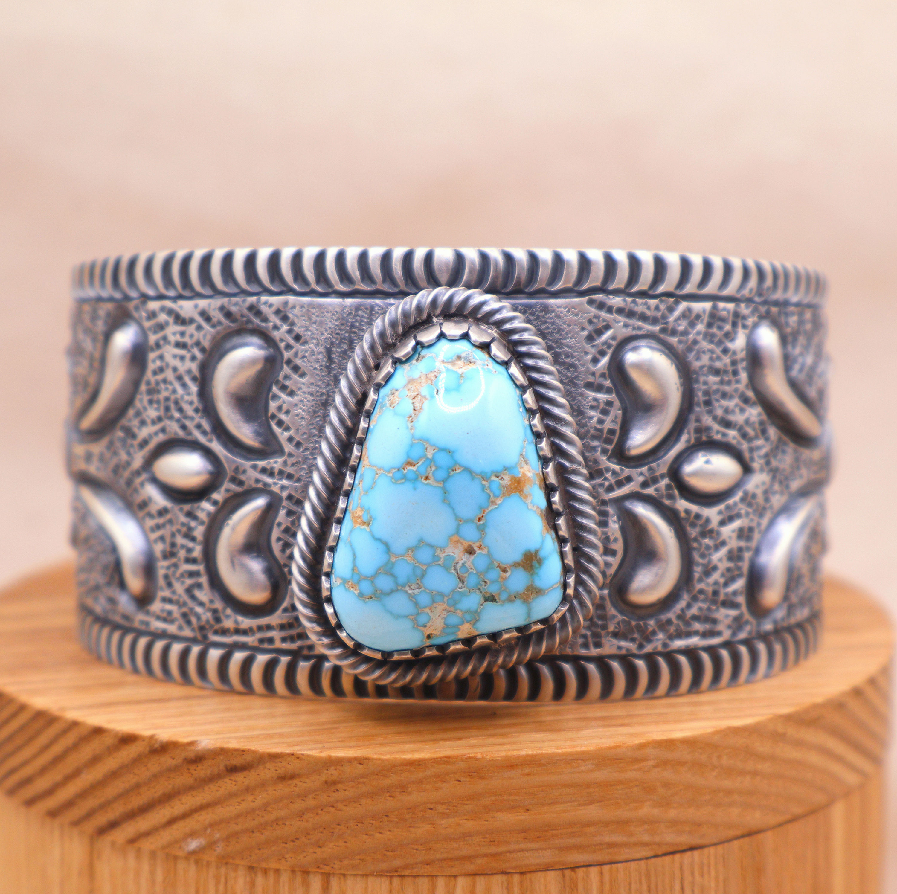Sterling Silver & Godber Burnham Turquoise Statement Cuff