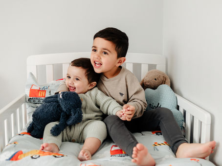 New brothers family shoot - Hampshire baby and toddler in home photoshoot