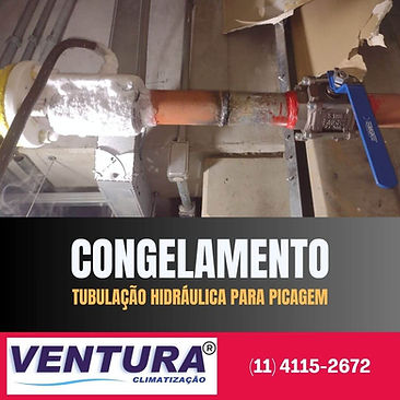 congelamento de tubulação hidráulica para picagem e manutenção