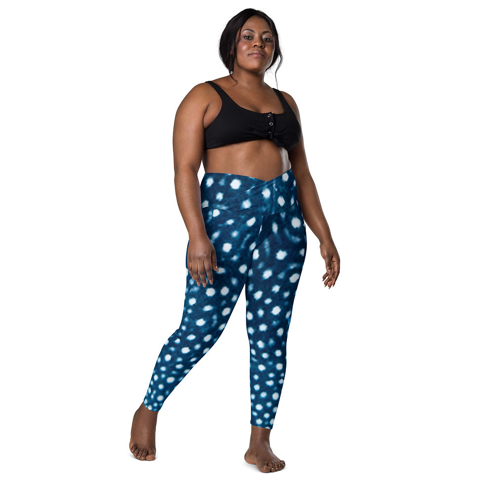 Thumbnail: Crossover leggings with pockets - Whale Shark III