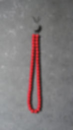 20MM RED WOODEN BEADED NECKLACE