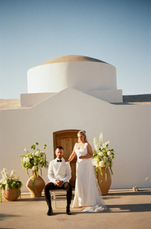 bride and groom pose