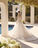 Full lace ballgown with high neck and lace sleeves