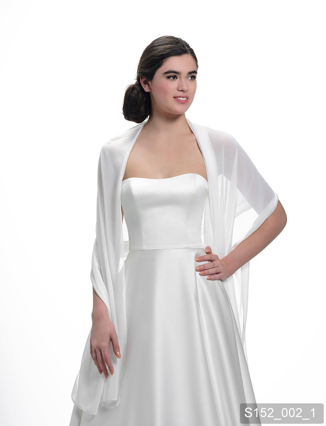 Crepe Georgette Scarf over Shoulders