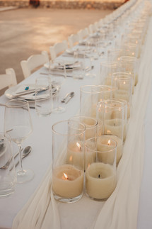 wedding tablescape with candles