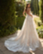 Back of a Devine Sweetheart neckline beaded wedding dress