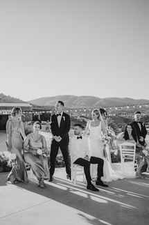 bridal party posing