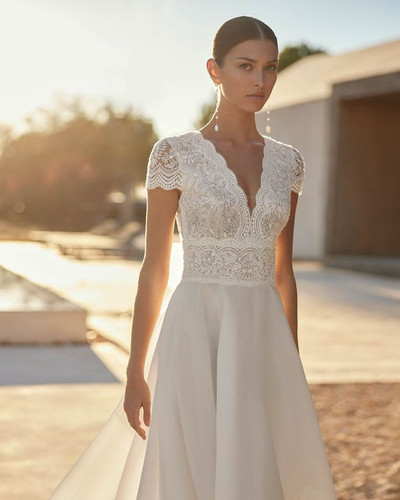 Amel Short Sleeve Beaded Wedding Dress by Rosa Clara May