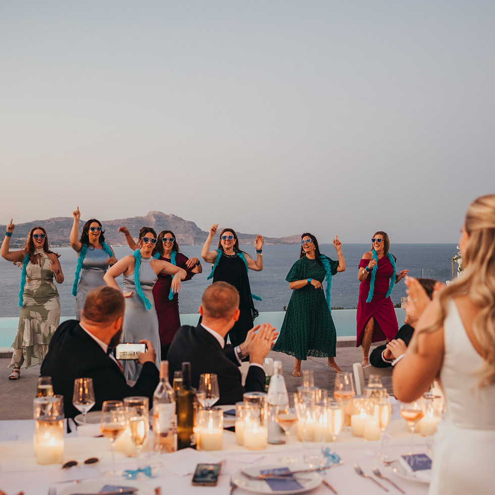 bridesmaids performing a dance