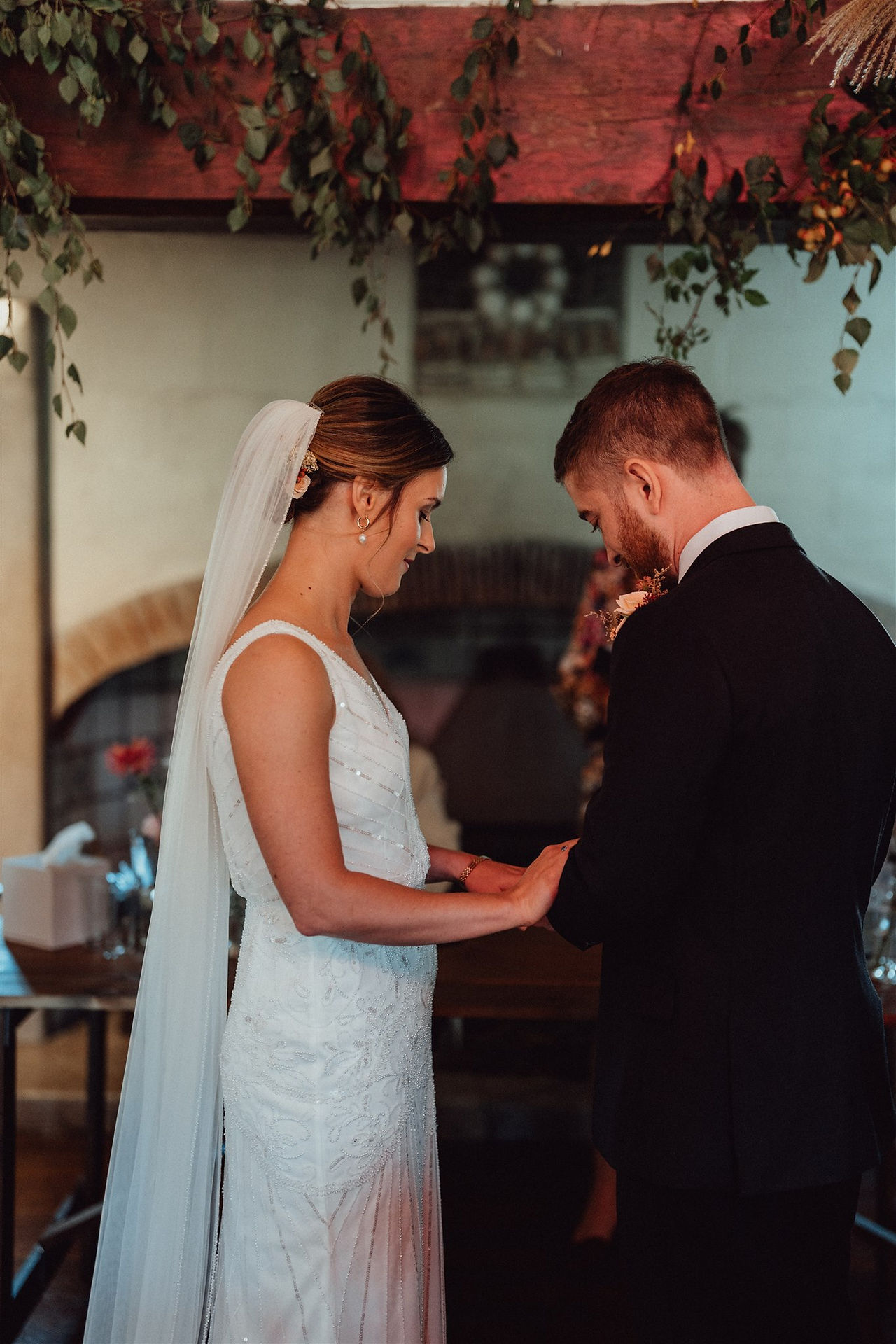 Bride and Groom saying their vows