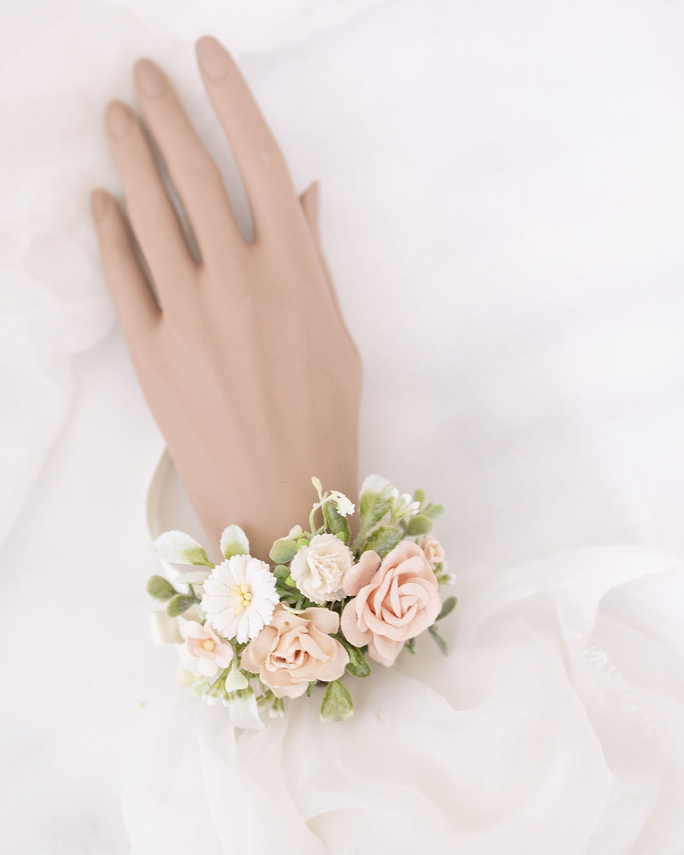 Miniaturbild: Handgelenk corsage für die Braut, Blumenarmband Trauzeugin oder Brautjungfern i