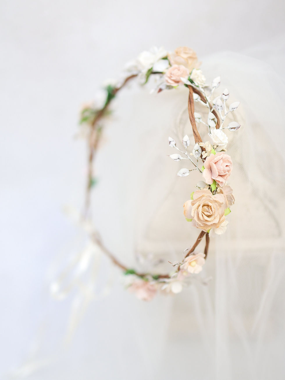Miniaturbild: Braut Blumenkranz Boho Hochzeit Blumen Haarschmuck Kranz Haarkranz Hochzeit Okt