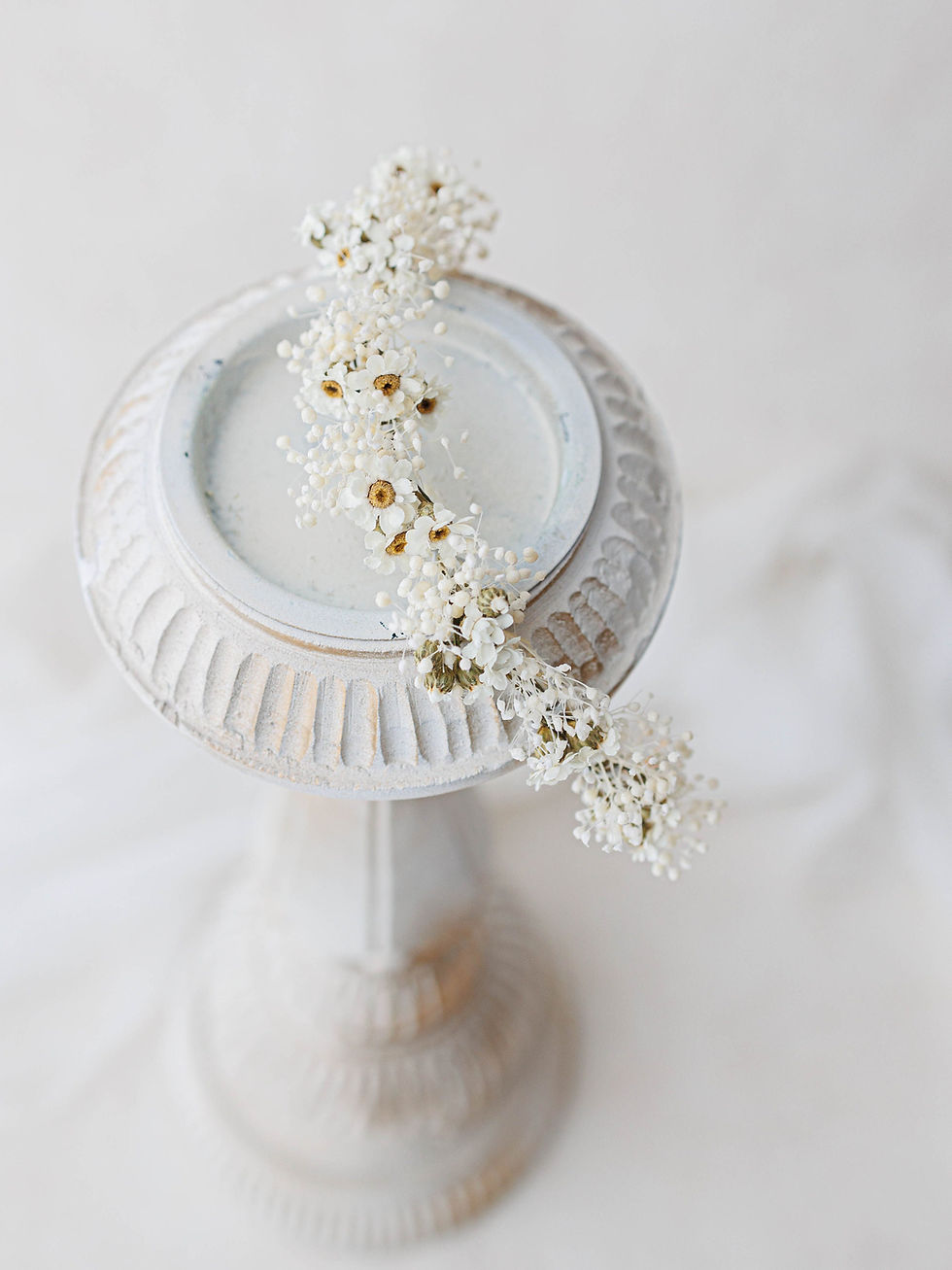 Miniaturbild: Hochzeit Haarschmuck mit Trockenblumen in ivory. Oktoberfest Haarranke, Braut u