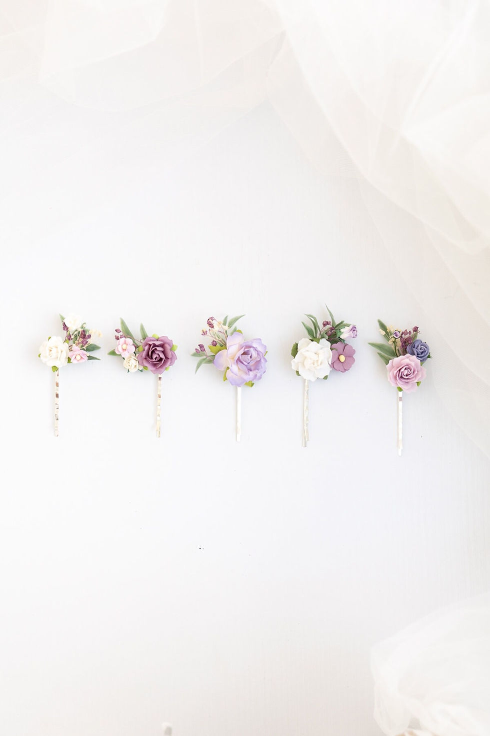 Miniaturbild: Braut Haarschmuck Haarnadeln mit lila rosen und trockenblumen. Hochzeit Brautha
