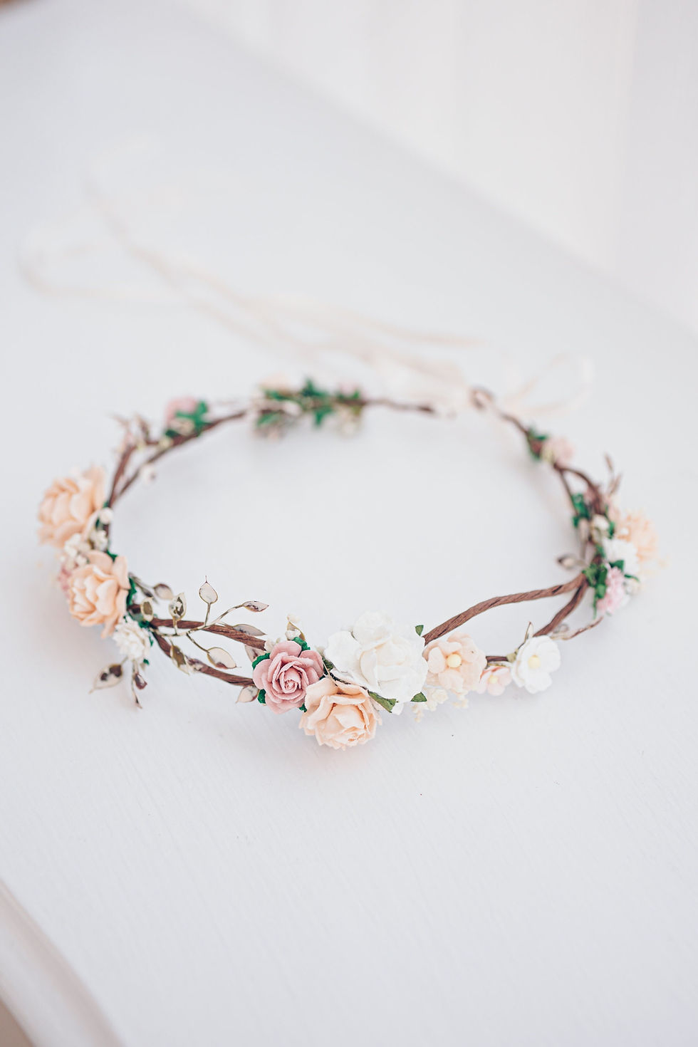 Miniaturbild: Braut Blumenkranz Boho Hochzeit Blumen Haarschmuck Kranz Haarkranz Hochzeit Okt