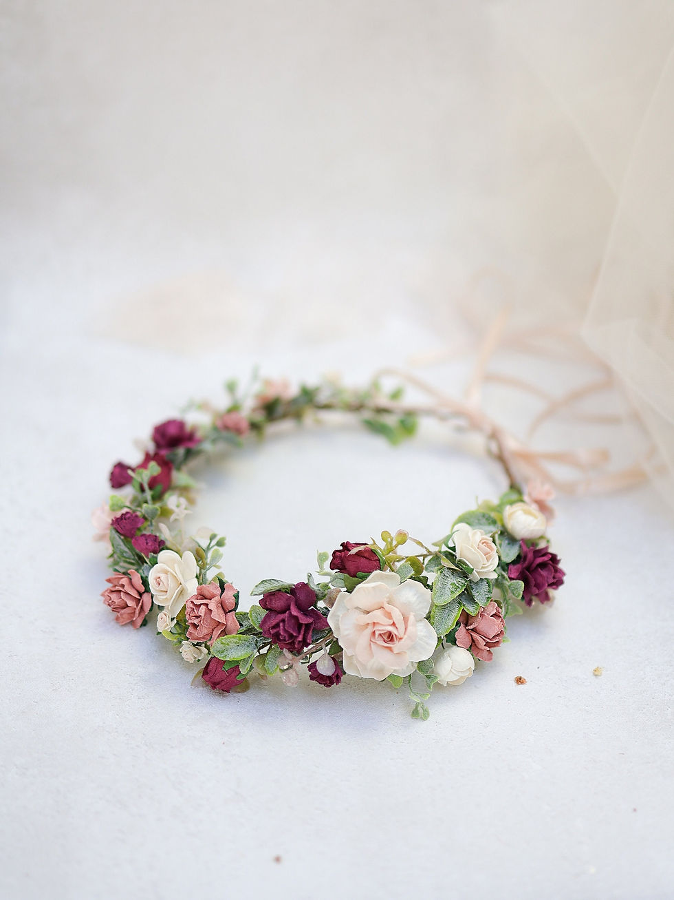Miniaturbild: Braut Blumenkranz Boho Hochzeit Blumen Haarschmuck Kranz Haarkranz Hochzeit Okt