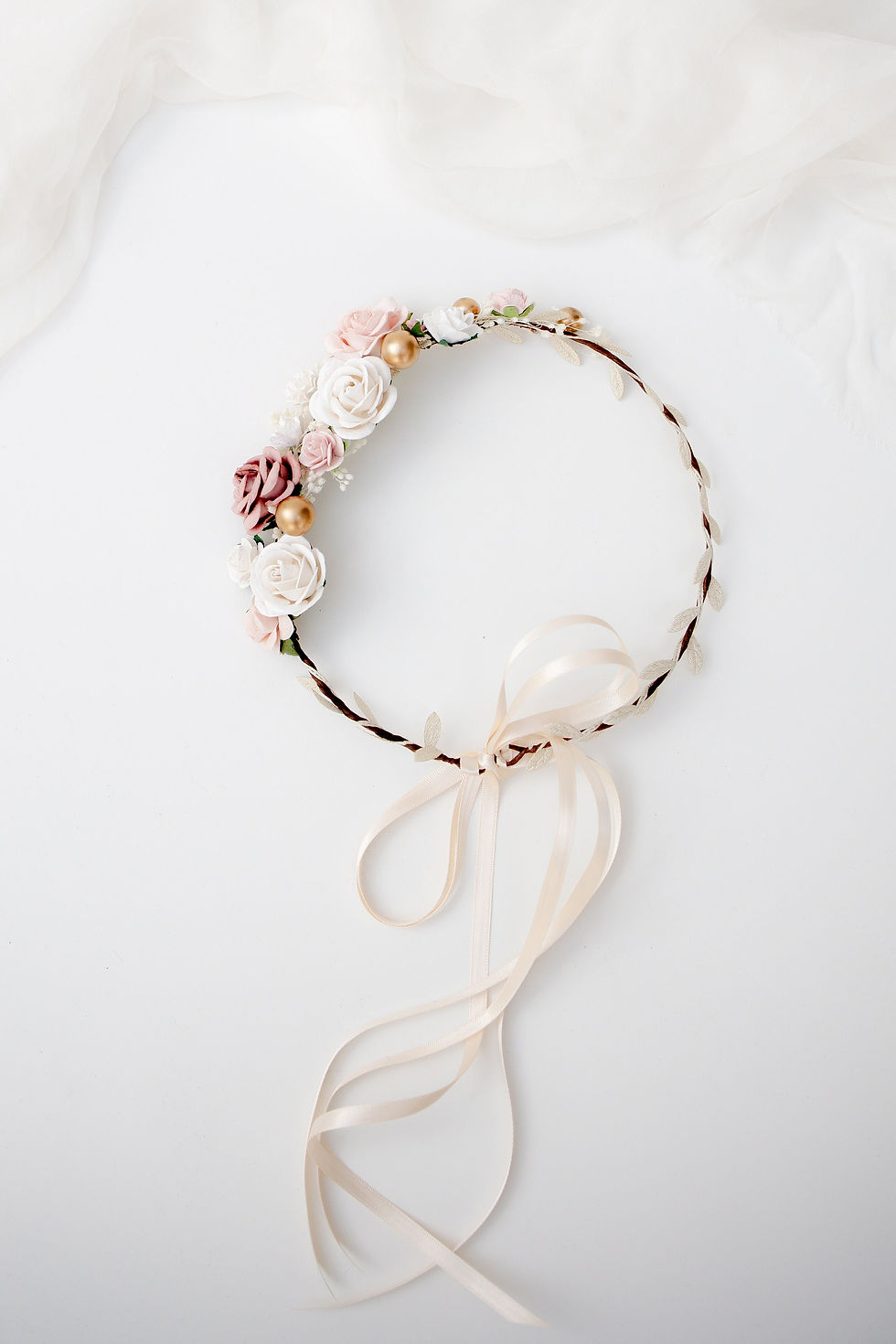 Miniaturbild: Braut Blumenkranz Haarkranz Hochzeit Haarband Blumen Haarschmuck Rosen Boho Hip