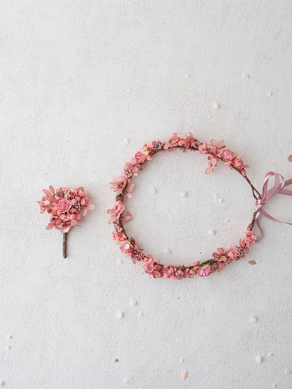 Miniaturbild: Hochzeit Haarkranz. Braut Blumenkranz mit Trockenblumen. Boho Hochzeit Blumenkr