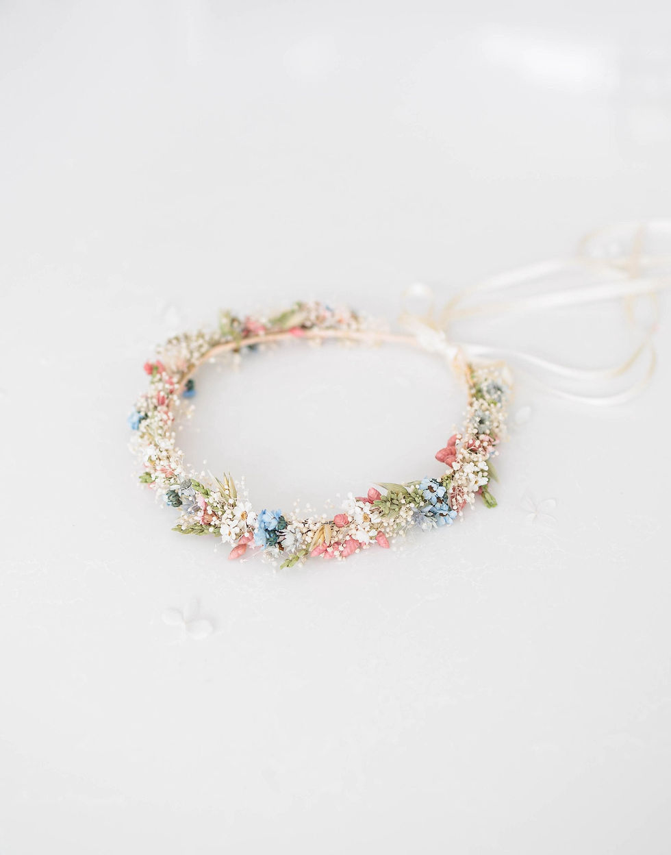 Miniaturbild: Hochzeit Haarkranz. Braut Blumenkranz mit Trockenblumen. Boho Hochzeit Blumenkr