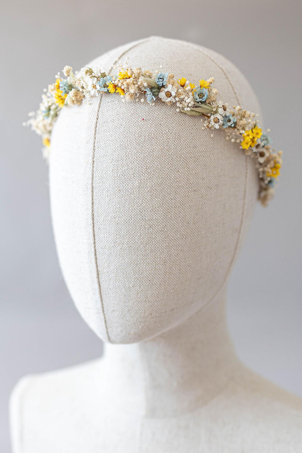 Miniaturbild: Hochzeit Haarkranz. Braut Blumenkranz mit Trockenblumen. Boho Hochzeit Blumenkr