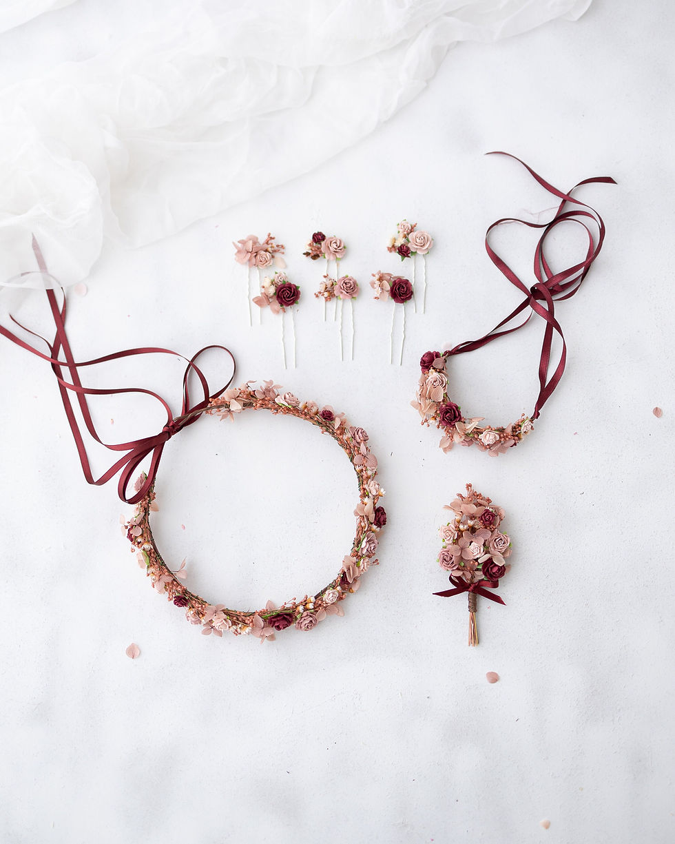 Miniaturbild: Trockenblumen Boutonniere mit Hortensien und Schleierkraut. Hochzeit Ansteckblu